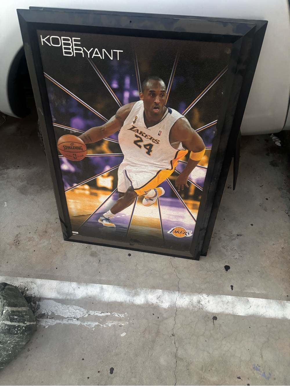 Kobe Bryant Lakers Framed Poster - Black Frame with Purple & Gold Artwork